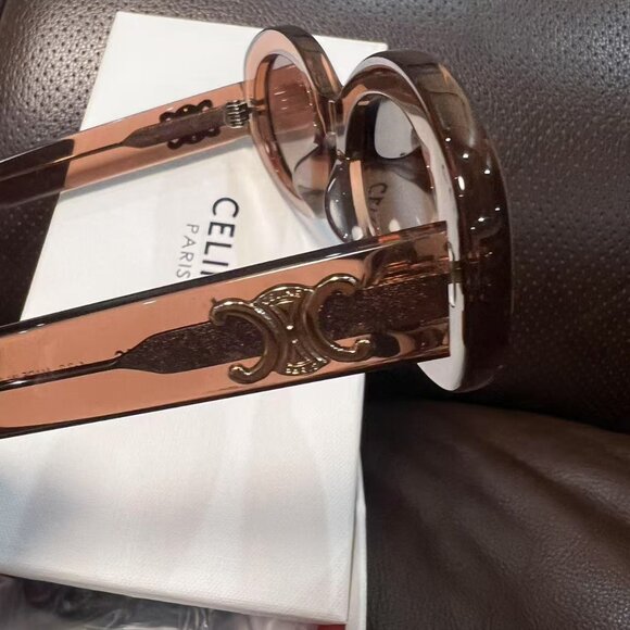 CELINE Triomphe 01 Sunglasses In Acetate BROWN CRYSTAL - Picture 4 of 7